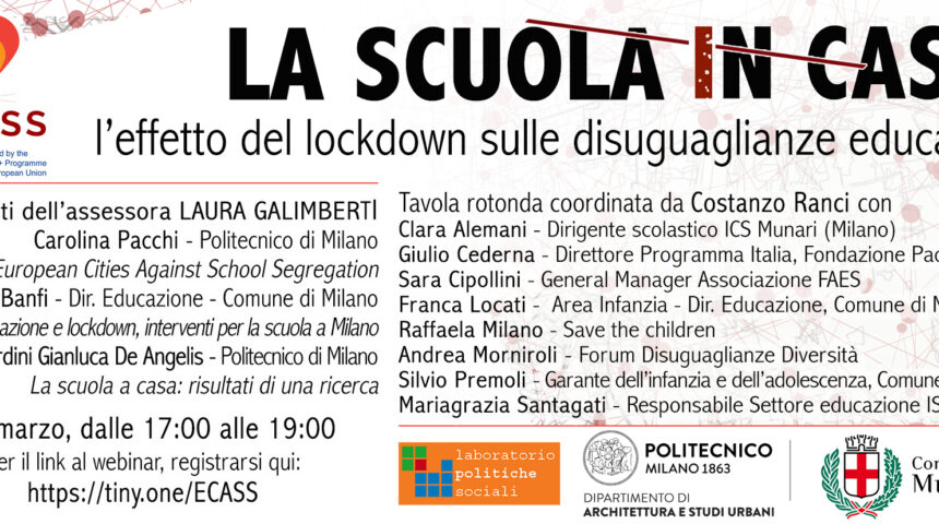 Webinar: La scuola in casa. Gli effetti del lockdown sulle disuguaglianze educative