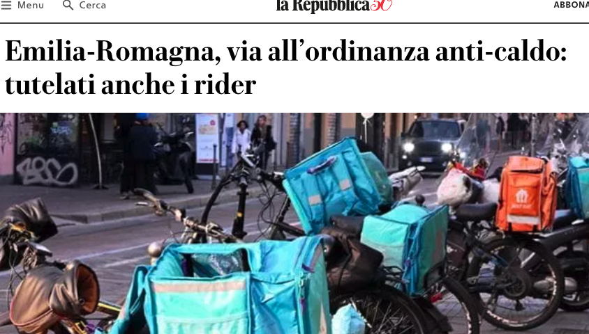Emilia-Romagna, via all’ordinanza anti-caldo: tutelati anche i rider – la Repubblica